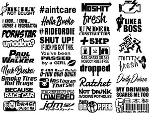 MEGA LOT 15 RANDOM JDM CAR STICKER DECAL PACK RACING TUNER FUNNY EURO JDM BOOST  - Picture 1 of 1