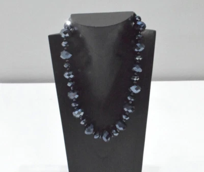 Collar Checoslovaco Facetado Negro Jet Cuentas Foto 1 de 2