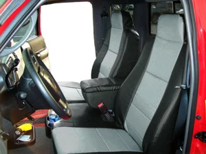 FORD RANGER 2006-2009 BLACK/GREY VINYL CUSTOM FIT FRONT SEAT & CONSOLE COVER - Bild 1 von 4
