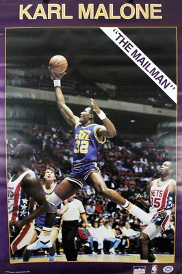 Vintage 34 x 22 KARL MALONE "The Mailman" 1987 Utah Jazz NBA Starline Poster - Image 1 of 4
