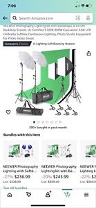 Photography Lighting kit with Backdrops, 8.5ftx10ft Backdrop Stand, Please Read
