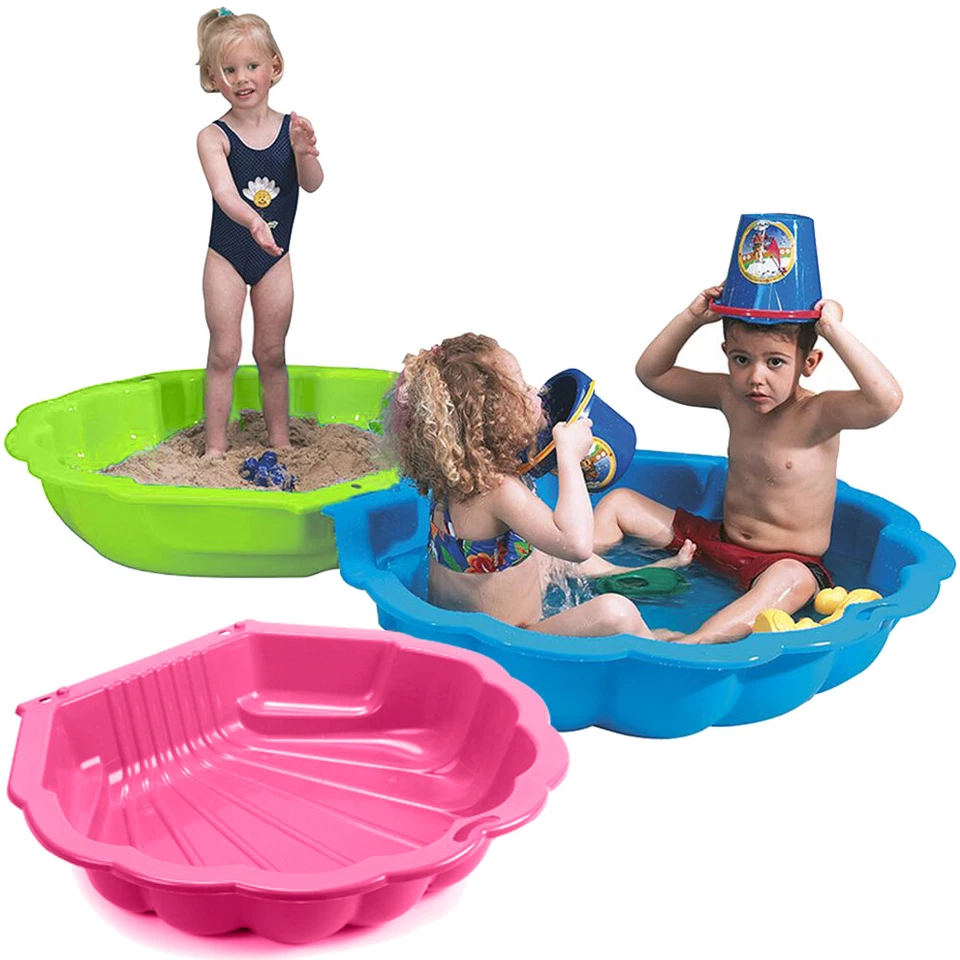 Shell Clam Shaped Plastic Sandpit Outdoor Garden Fun Paddling Ball Pool Sand Pit - Image 1 of 2