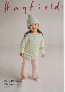 Sirdar 5570 Knitting Pattern Baby Childrens Poncho Hat in Baby Blossom Chunky - Picture 1 of 1