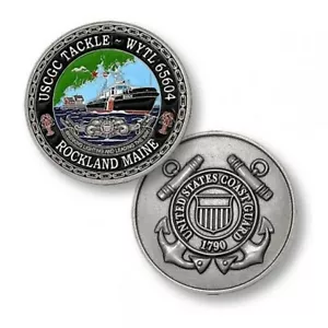 COAST GUARD CUTTER TACKLE WYTL-65604 ROCKLAND MAINE 1.75" CHALLENGE COIN - Picture 1 of 1