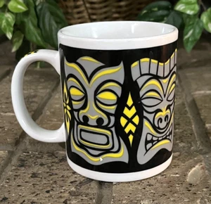 Tiki Black Mug The Island Group Black Yellow Gray 24098 - Picture 1 of 7