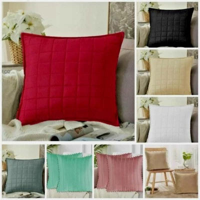 Filled Cushion with Microfiber Cushion Pad OR Quilted Cushion Cover Pair 17"x17" - Image 1 of 4