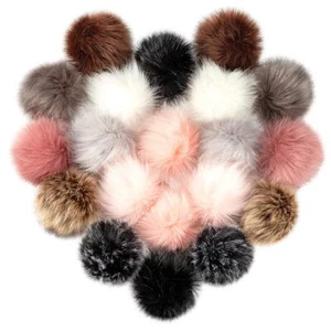 20Pcs Faux Fur Pom Pom Balls DIY Fluffy Pompom Balls for Hats Keychains - Picture 1 of 7