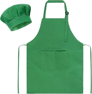 Kids Apron and Hat Set Children Chef Apron for Cooking Baking Painting - Picture 1 of 12
