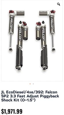 Amortiguadores JL Ecodiesel/4xe/392 Falcon ajuste rápido elevación 0-1,5 Foto 1 de 2