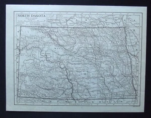 Vintage Map: North Dakota, United States, by Emery Walker, 1926 - Picture 1 of 3