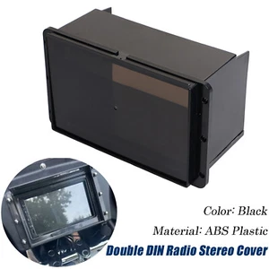 Black Double Din Cover Stereo Fit For Harley Honda Suzuki Yamaha Batwing Fairing - Picture 1 of 14