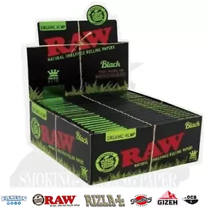 Cartine Raw Black Organic King Size Slim - Lunghe Rolling paper, 25 Booklets - Zdjęcie 1 z 2