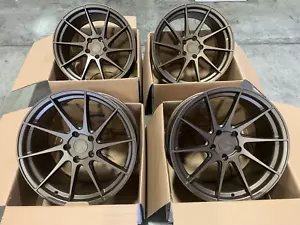 18x9.5 +35 Aodhan AH09 5x114.3 Matte Bronze Wheels (Used Set) - Picture 1 of 7