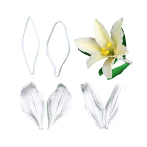 Stampo per fondente giglio petali stampo in silicone con taglierine in plastica strumenti da forno fai da te artigianato - Foto 1 di 4