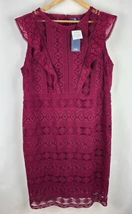 TU Premium Collection Stunning 'Glamourise' Red Lace Dress, Size UK 22! - Picture 1 of 9