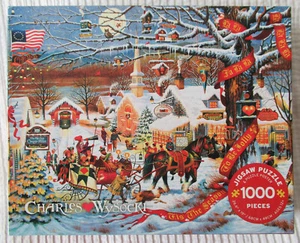 Buffalo Games Charles Wysocki Small Town Christmas 1000 pc jigsaw  NEW - Picture 1 of 3