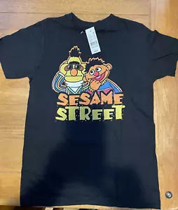 Sesame Street Cookie Monster T Shirt Youth Kids Large Black Bert Ernie NWT - Picture 1 of 7