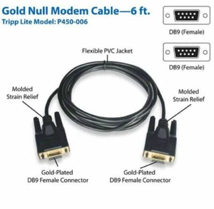 NEW Tripp Lite Tripp-Lite P450-006 6FT Null Modem Console Cable RS232 DB9 F/F - Picture 1 of 2