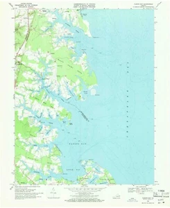 Fleets Bay, VA - 1968 Historical Vintage Map Print, Virginia Cartography Art - Picture 1 of 1