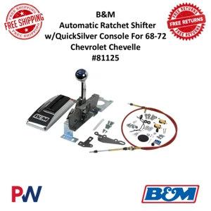 B&M Ratchet Automatic Shifter w/QuickSilver Console For 68-72 Chevrolet Chevelle - Picture 1 of 5