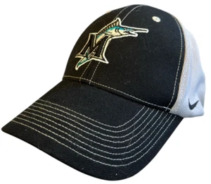 Florida Marlins Nike Team Hat Cap Embroidered Logo Black Swoosh One Size Grey - Picture 1 of 9
