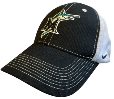 Florida Marlins Nike Team Hat Cap Embroidered Logo Black Swoosh One Size Grey - Image 1 of 4