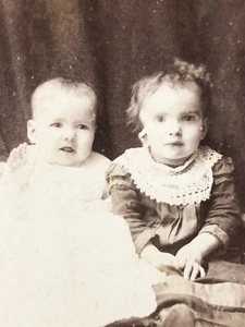 Plymouth & Argos Cabinet Card Antique Photograph Photo Baby Toddler Dress Girl  - Picture 1 of 7