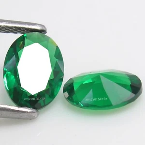 Natural MUZO Colombia Green Emerald Certified 6x4 MM Oval Pair Unheated Gemstone - Picture 1 of 5