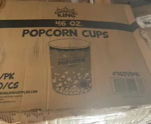 Popcorn Cups Round Paper Watch Movie Theater Concession Yellow (500-Pack) 46 Oz - Picture 1 of 2