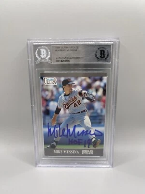 Mike Mussina Signed 1991 Fleer Ultra #4 Rookie Card Beckett Auto HOF - Image 1 of 2