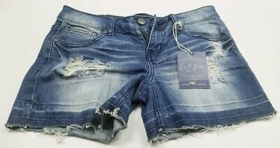 Shorts femininos Earl Jean desgastado destruído tamanho 5 - Imagem 1 de 4