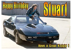 David Hasselhoff KNIGHT RIDER TV Happy Birthday PERSONALISED Greeting ART Card - Picture 1 of 4
