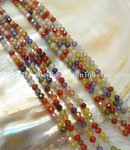 Faceted 3mm Natural Multicolor Zircon Round Gemstone Loose Beads 15" Strand - Picture 1 of 22