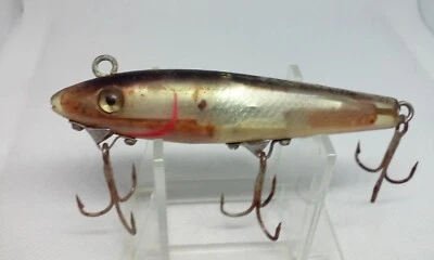 Vtg L&S MirrOlure 52M11 Style Black/Silver Fl 3 1/2" Below Surface Fishing Lure Foto 1 de 4