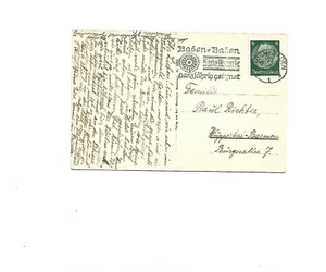 DR / BADEN - BADEN 1 Spielbank ganzjährig geöffnet, klarer M.-Werbe-Stempel 25.5 - Bild 1 von 2