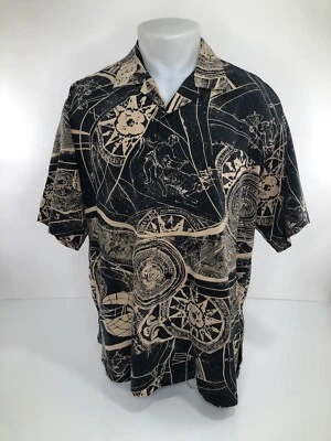 Awesome TULLIANO - ZODIAC ASTROLOGICAL Space Theme Lg SILK Shirt - EXCELLENT - Image 1 of 4