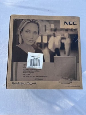 NEC MultiSync LCD1970NX ~ 19" SXGA LCD Display Monitor ~ Black ~ NEW IN BOX - Image 1 of 4
