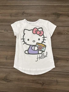 Girls White Hello Kitty Tshirt - Hello Kitty - Size 6 - Picture 1 of 1