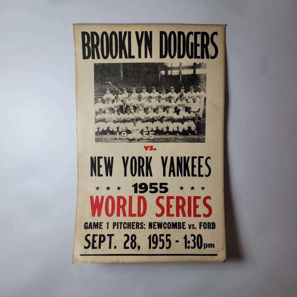 Brooklyn Dodgers Vs New York Yankees 1955 World Series Poster - Image 1 of 4