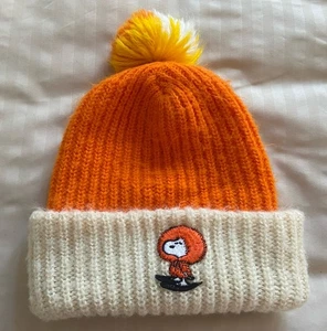 Vintage 1958 SNOOPY Peanuts Knit Pom Cuffed Winter Beanie Hat Cap - Youth/Womens - Picture 1 of 6