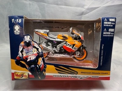 NIB Maisto Repsol Honda RC211V Moto GP #26 Dani Pedrosa 1:18 Diecast Motorcycle - Image 1 of 4