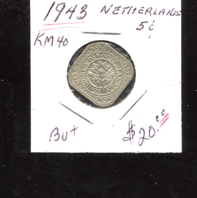 1943 Nederlanden 5c Coin FREE SHIPPING - Image 1 of 3
