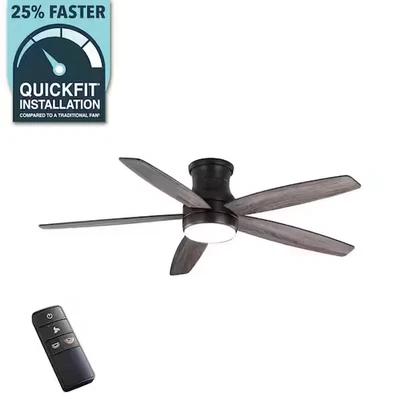 Home Decorators Ashby Park 60 in LED Black Ceiling Fan w/Remote - Free Shipping - Image 1 of 4