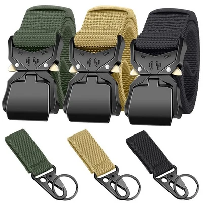 Paquete de 3 cinturones tácticos, cinturón estilo militar, cinturones aparejadores para hombre, resistente Q... Foto 1 de 4