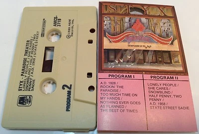 STYX Tape Cassette PARADISE THEATHER 1980 A&M Records Canada CS-3719 - Image 1 of 4