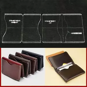 Acrylic Clear Template DIY Set DIY Tool Leather Craft Wallet Pattern Stencil - Picture 1 of 10