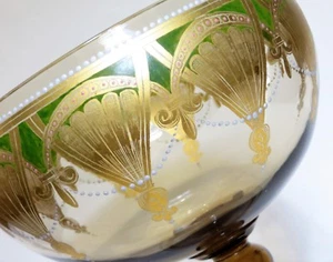 Antique Venetian Footed & Lidded Glass Bowl Centerpiece Compote - Picture 1 of 12