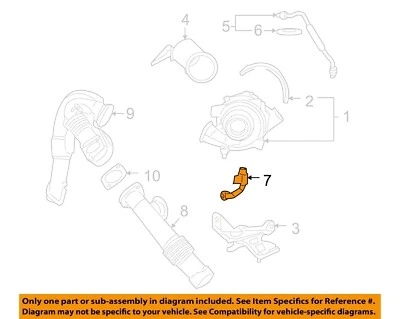 Componentes turbocompresor Club Wagon Ford OEM 03-07 E-350 - tubo de retorno 6C3Z9T515B Foto 1 de 2