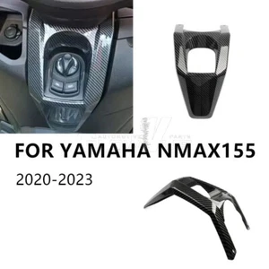 For YAMAHA NMAX155 20-24 Carbon fiber front trim cover electric door lock cover - Foto 1 di 6