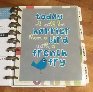 Vogel Pommes Frites zweiseitiges Armaturenbrett zur Verwendung mit Happy Planner - Bild 1 von 3